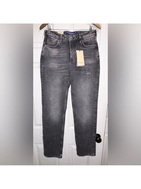 NWT Scotch & Soda The sky High Rise Straight Jeans True North Faded Black 28 NEW